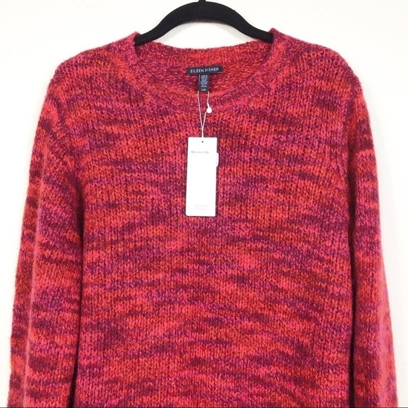 NWT Eileen Fisher Merino Wool Silk Sweater Size L - Picture 6 of 10
